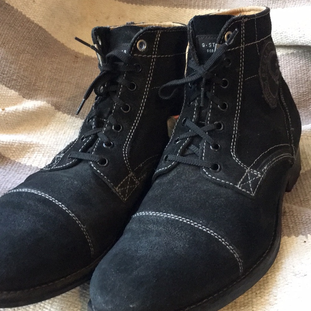 G-Star Raw Denim & Suede Black Boot 11 Style 3301
